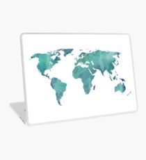 Vinilo para portátil Mapa de acuarela en turquesa