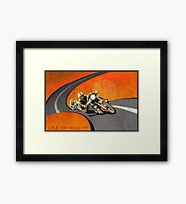 retro motorcycle Isle of Man TT poster Framed Print