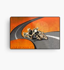 Retro- Motorrad Isle of Man TT Plakat Metalldruck