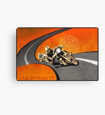retro motorcycle Isle of Man TT poster Canvas Print