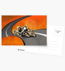 retro motorcycle Isle of Man TT poster Postcards