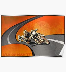 retro motorcycle Isle of Man TT poster Poster