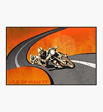 retro motorcycle Isle of Man TT poster Photographic Print