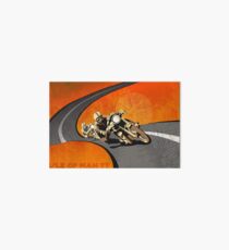 retro motorcycle Isle of Man TT poster Art Board