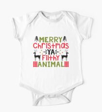 Merry Christmas Ya Filthy Animal One Piece - Short Sleeve