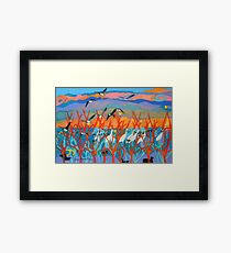 Nine Leaves in the Wind Framed Print