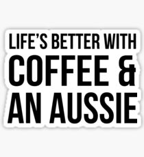 Pegatina Café y un Aussie