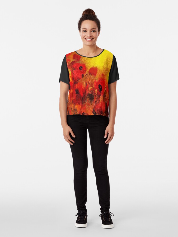 Alternate view of Poppy reverie Chiffon Top