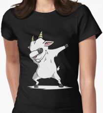 Funny Dabbing Goat Women's Fitted T-Shirt