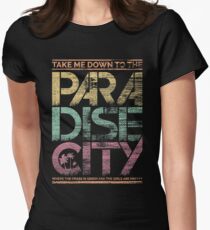 Paradies-Stadt Tailliertes T-Shirt für Frauen