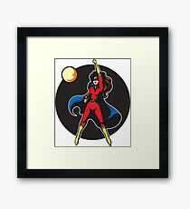 Girl in Superhero Costume Framed Print