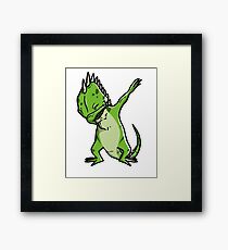 Funny Dabbing Iguana Framed Print