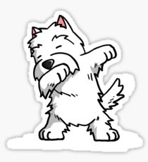Funny Dabbing West Highland White Terrier Dog Sticker