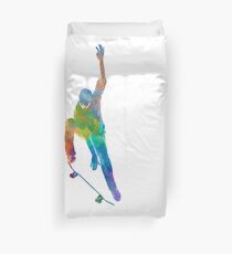 Man skateboard 04 in watercolor Duvet Cover