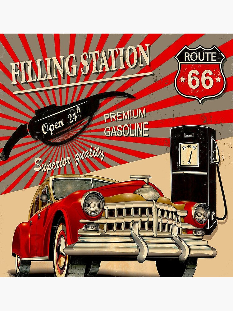 "ROUTE 66 : Vintage Highway Advertising Print" Poster By Posterbobs ...