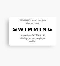 Swimming Inspirational Quote Canvas Print