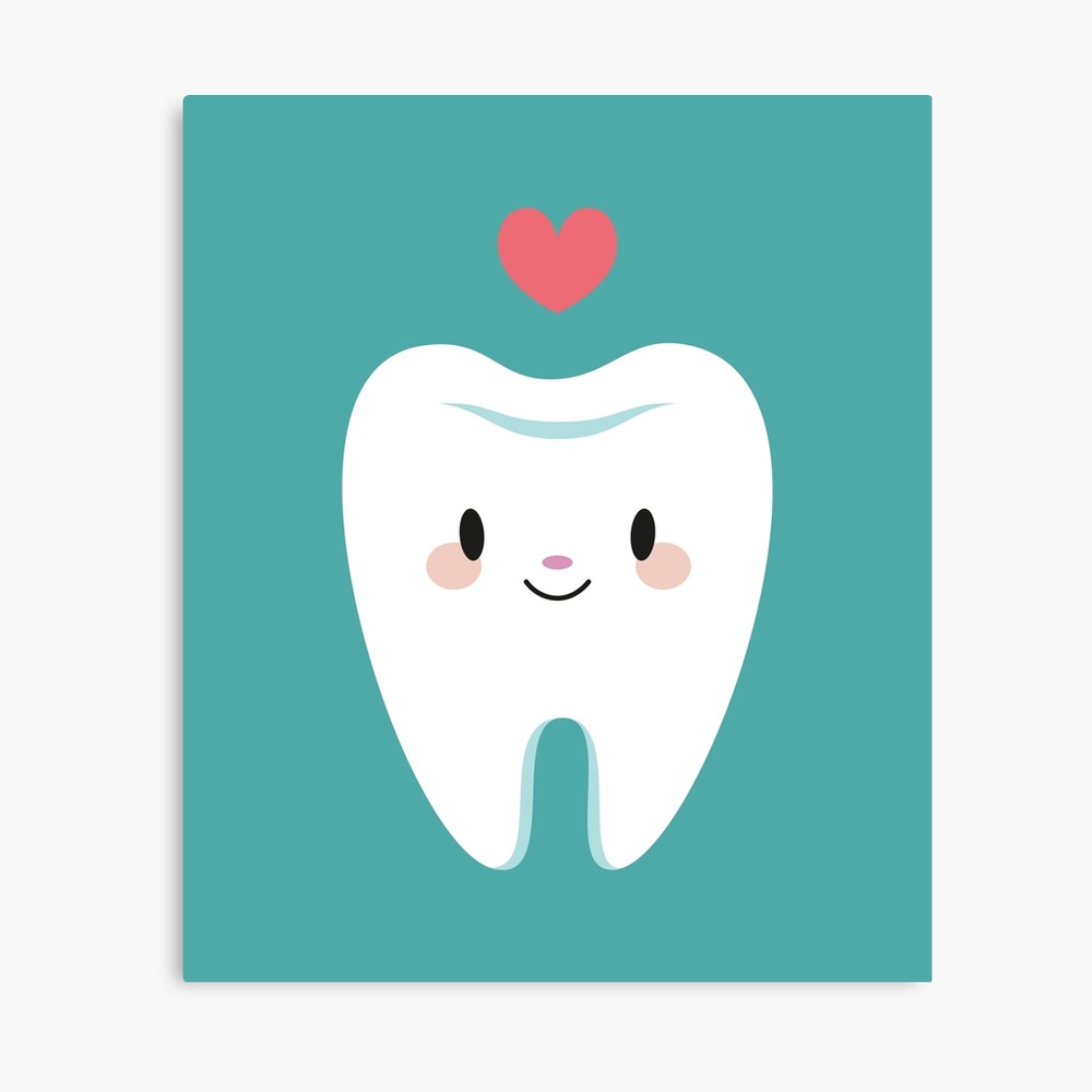 Cute little molar teeth Canvas Print