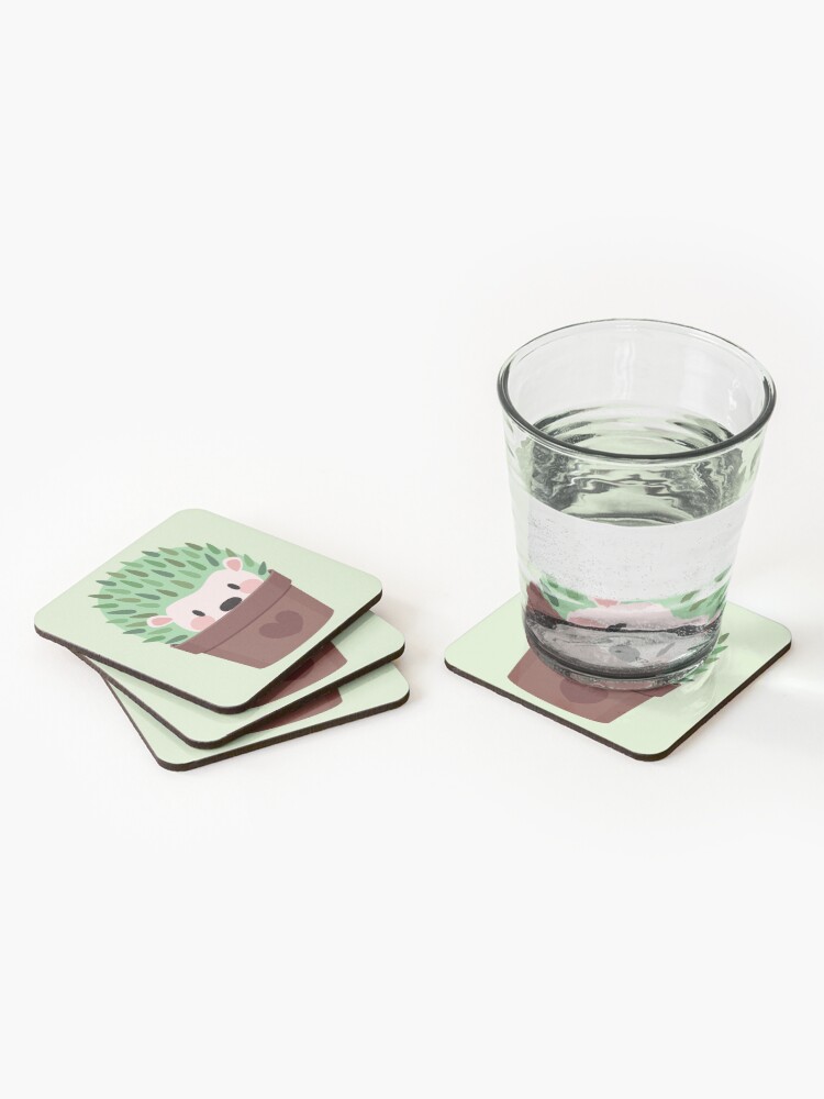 Alternate view of Hedgehogs disguised as cactuses Coasters (Set of 4)