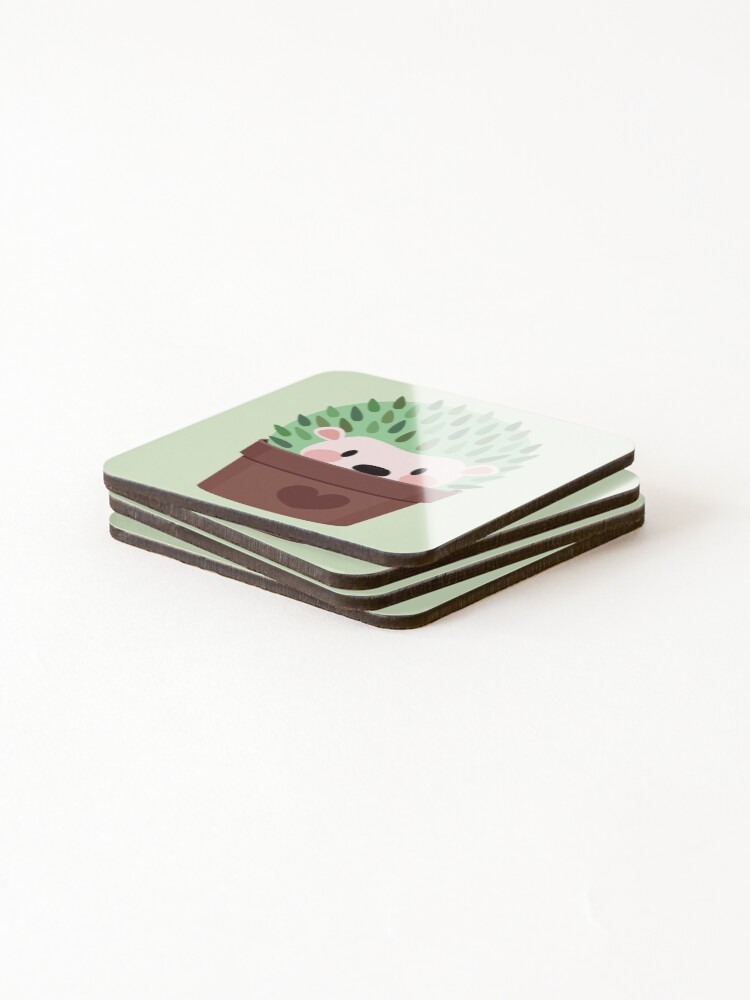 Alternate view of Hedgehogs disguised as cactuses Coasters (Set of 4)