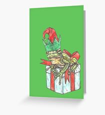 Christmas Elf Frog Greeting Card