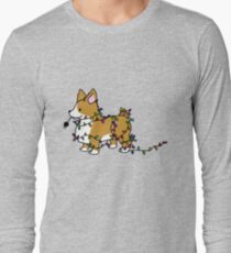 Camiseta de manga larga Corgi Christmas Time