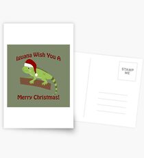 Iguana Wish You A Merry Christmas Postcards