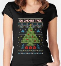 Oh Chemist Tree Ugly Christmas Sweatshirt Women's Fitted Scoop T-Shirt