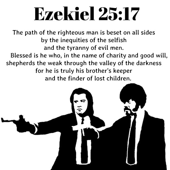 Ezekiel 2517 Pulp Fiction Zitat Poster Von Bobbywong Redbubble