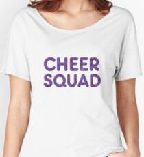 Cheerleader Cheer Squad Team T Shirt Glitter Text Look Women's Relaxed Fit T-Shirt