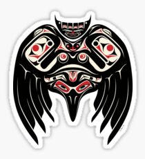 Raven Crow in a Pacific North West Style, Native American Style Sticker