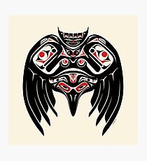 Raven Crow in a Pacific North West Style, Native American Style Photographic Print