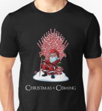 Weihnachten kommt Santa Candy Cane Thron T-Shirt Slim Fit T-Shirt