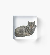 Nordischer Wolf Acrylblock