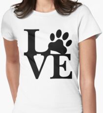 Camiseta entallada para mujer LOVE DOG PAW