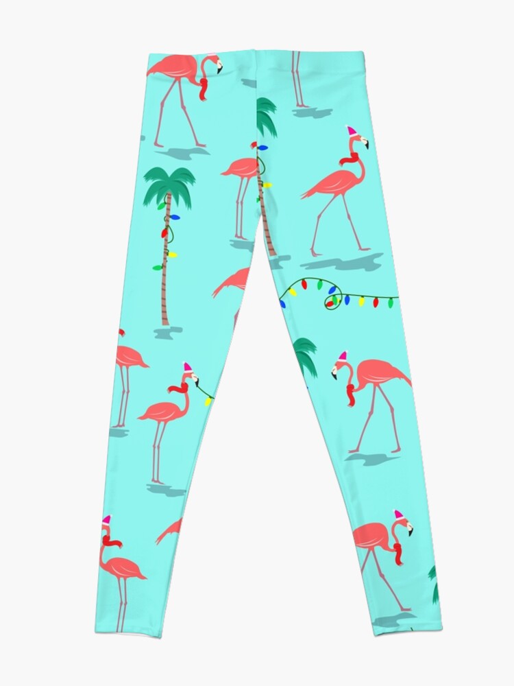 Alternate view of Christmas Flamingos Pattern Leggings