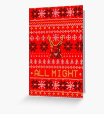 BNHA All Might Ugly Christmas Sweater Greeting Card
