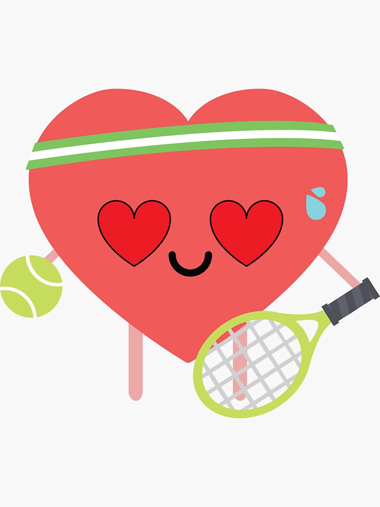 "Tennis Heart Emoji " Sticker by HippoEmo Redbubble