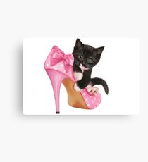 Cute Kitten with Shoe Canvas Print