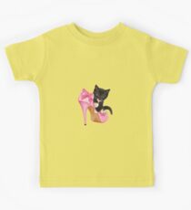 Cute Kitten with Shoe Kids Tee