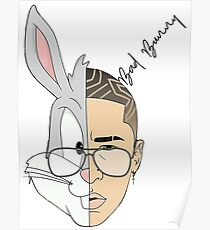 Download Bad Bunny Drawing: Posters | Redbubble