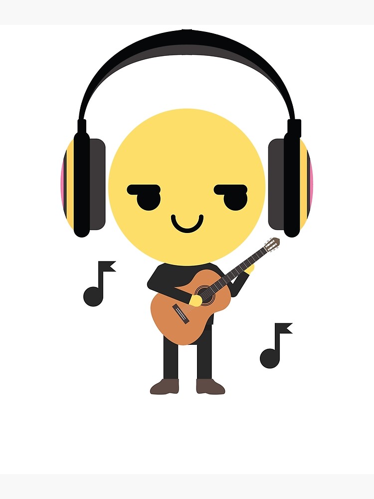 "Acoustic Guitar Emoji " Poster by HippoEmo Redbubble