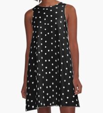 Polka Dots in Black and White A-Line Dress