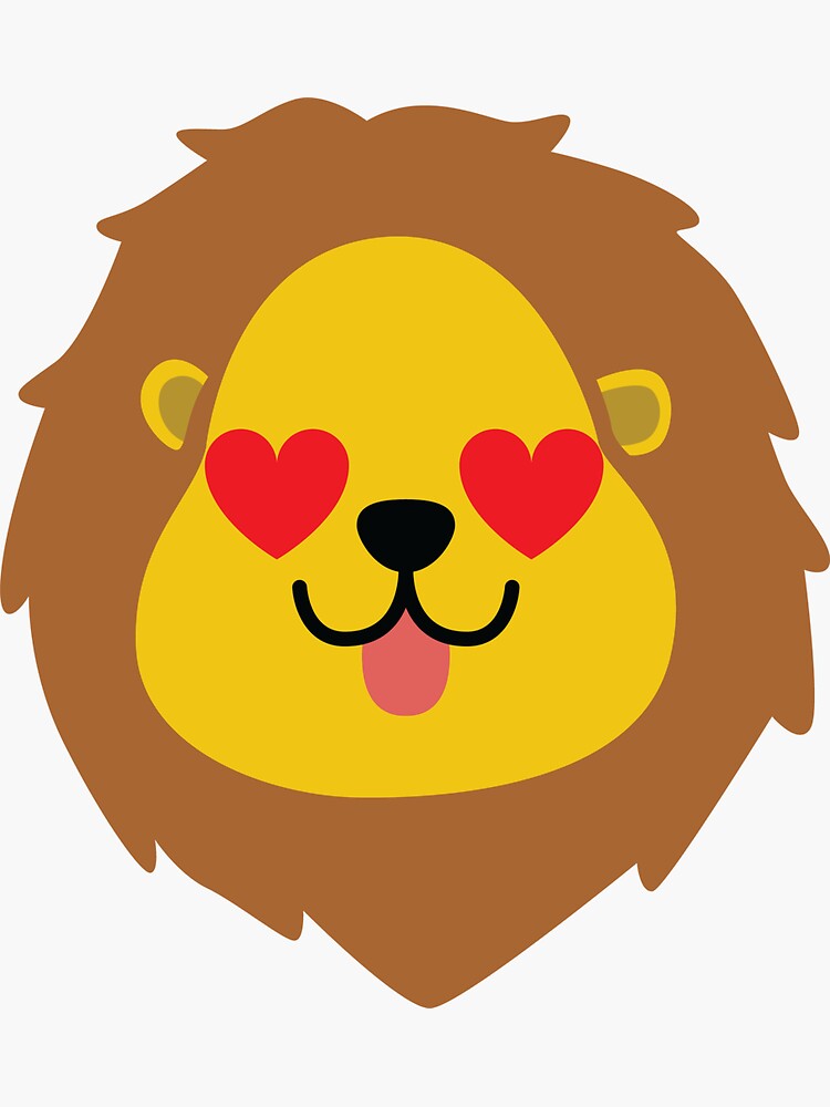 "Lion Head Emoji " Sticker by HippoEmo Redbubble