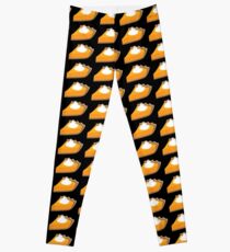 Slice of pumpkin pie with cream Leggings
