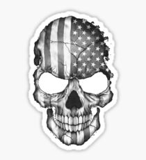 American Flag Skull Sticker