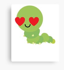Caterpillar Emoji Canvas Print
