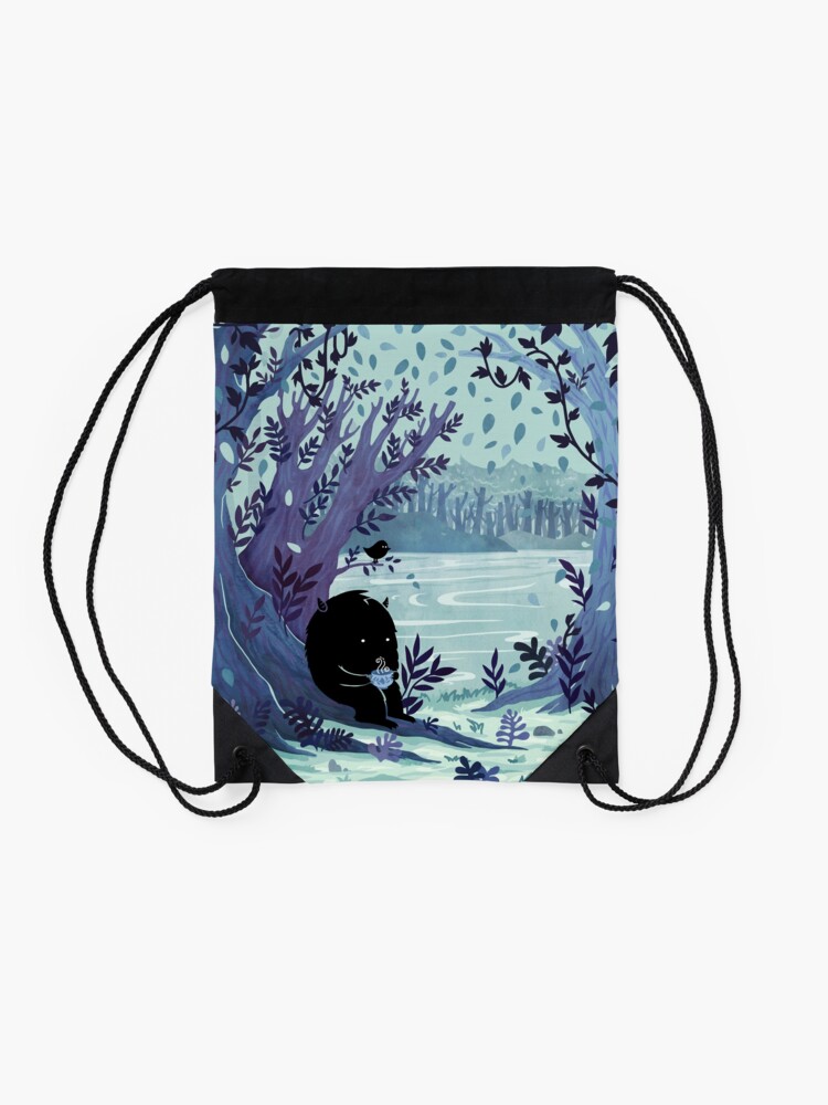Alternate view of A Quiet Spot of Tea Drawstring Bag