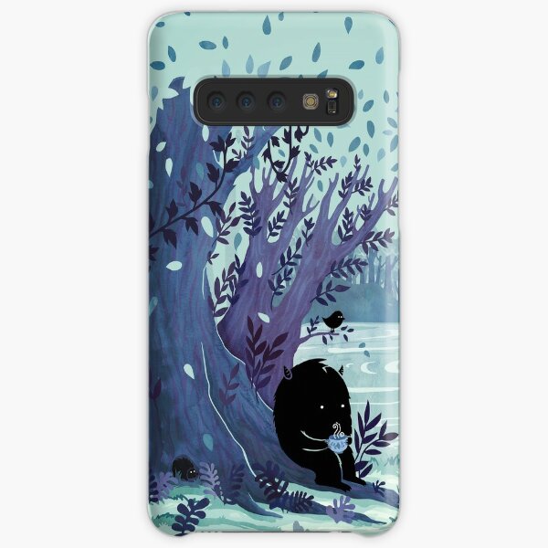 Cat Lady chilling knitting Graphic Illustration Samsung S10 Case
