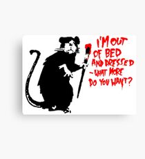 Banksy - Out of Bed Rat Canvas Print