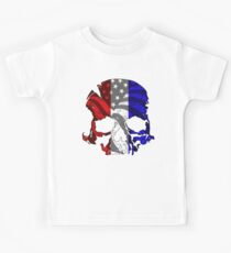 Red White and Blue Skull Kids Tee